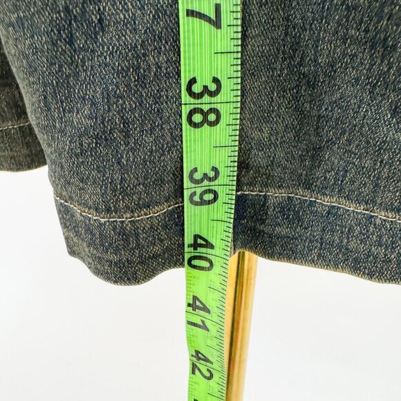 VINTAGE 90S ACID WASH SEQUIN DENIM TRENCH COAT JONINO - Picture 9 of 13